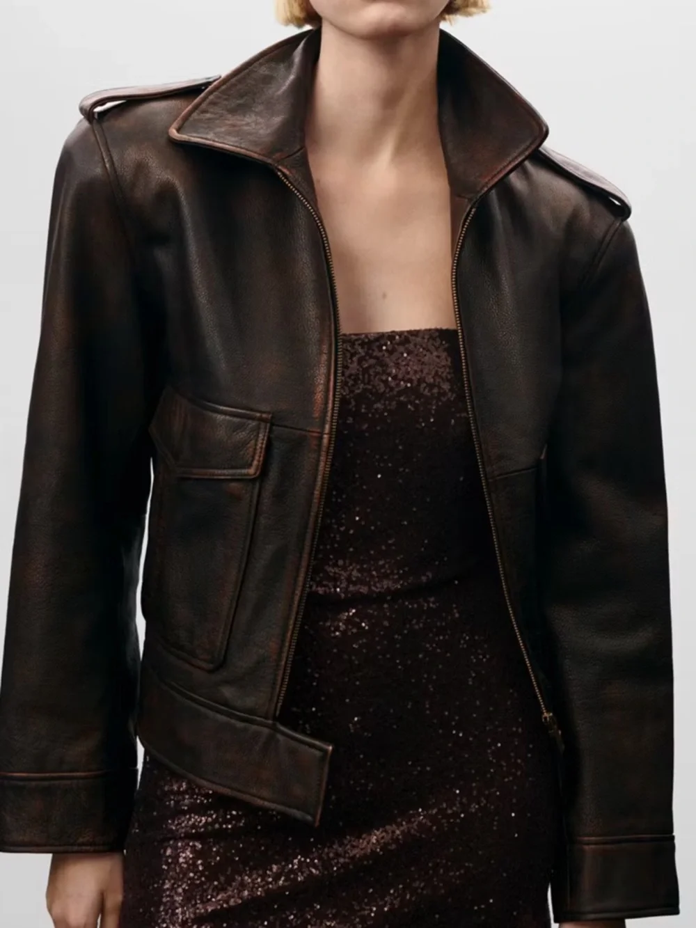 Mango Leather jacket sold out - Picture 3 of 9